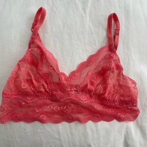 Elegant Lace Bralette in Coral
